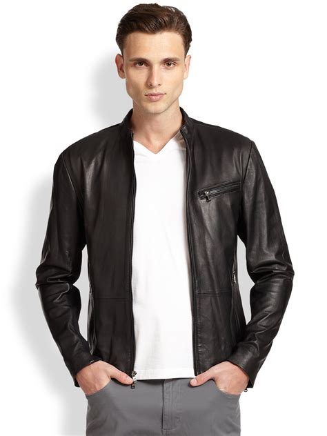 michael kors mens moto leather jacket